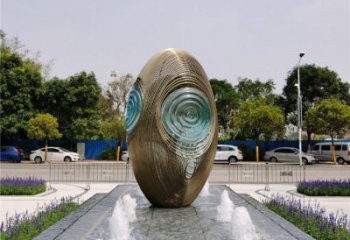 几何鸡蛋雕塑厂家 公园广场小品 不锈钢钢管鸡蛋雕塑