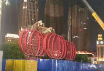 党建灯笼雕塑厂家 异形小品 酒店不锈钢灯笼雕塑生产