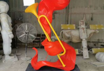 大型冲锋号雕塑厂家 锻造小品 现代不锈钢冲锋号雕塑生产