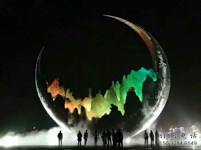 切面月牙形雕塑厂家 灯光庭院摆件 公园不锈钢月牙形雕塑 切面月牙形雕塑厂家 灯光庭院摆件 公园不锈钢月牙形雕塑