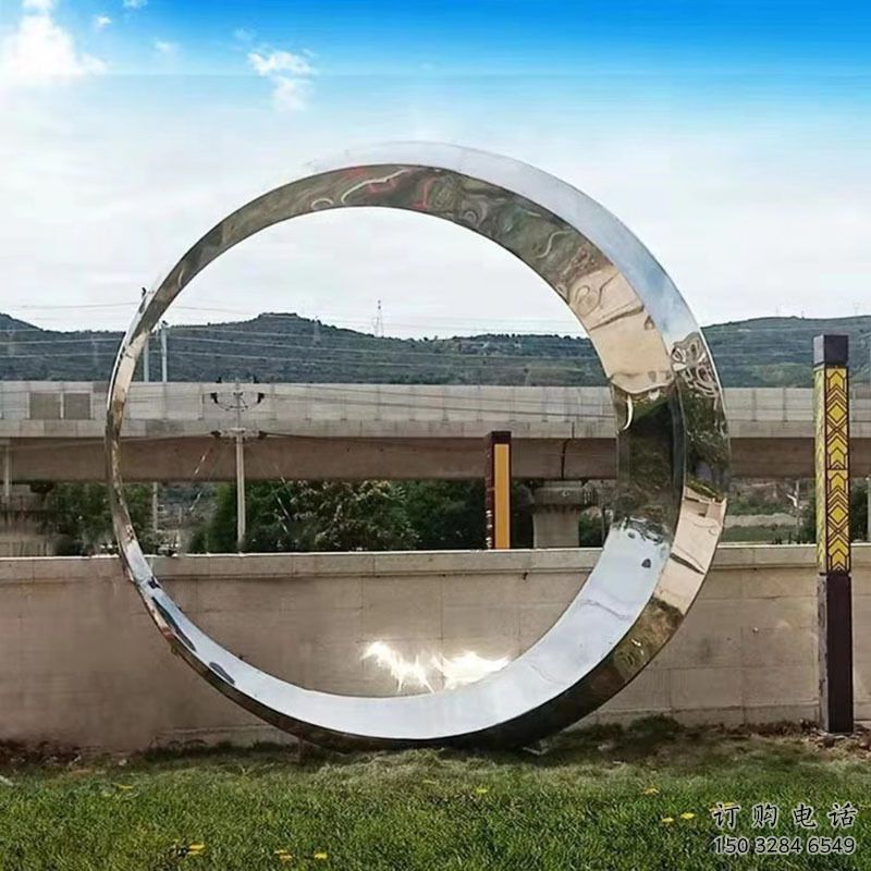 切面圆月雕塑厂家 庭院摆件 户外不锈钢圆月雕塑生产 切面圆月雕塑厂家 庭院摆件 户外不锈钢圆月雕塑生产