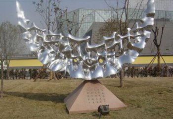 现代月牙雕塑厂家 大型别墅区摆件 公园不锈钢月牙雕塑生产