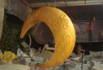 广场月牙雕塑厂家 户外公园小品 烤漆不锈钢月牙雕塑制作