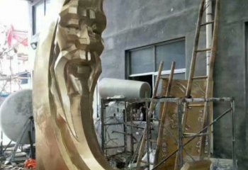 步行街月牙雕塑厂家 游乐场小品 铸造不锈钢月牙雕塑制作