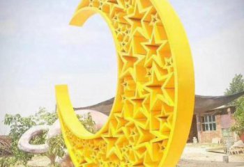 大型商场月牙形雕塑厂家 烤漆摆件 创意不锈钢月牙形雕塑