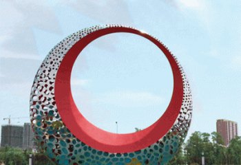 大型圆月雕塑厂家 锻造发光小品 现代不锈钢圆月雕塑生产