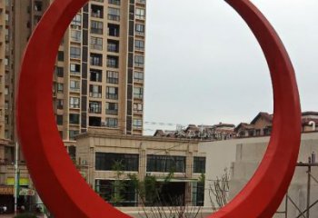 异形圆月雕塑厂家 现代小品 户外不锈钢圆月雕塑生产
