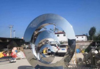 镜面圆镜雕塑厂家 烤漆大型摆件 现代不锈钢圆镜雕塑生产