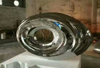 镂空圆镜雕塑厂家 大型别墅区小品 现代不锈钢圆镜雕塑生产
