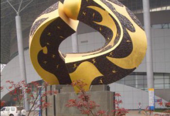 公园环形雕塑厂家 户外摆件 烤漆不锈钢环形雕塑生产