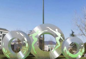 庭院环形雕塑厂家 公园小品 锻造不锈钢环形雕塑生产