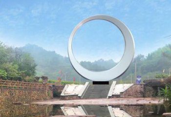 欧式圆圈雕塑厂家 抽象公园摆件 镜面不锈钢圆圈雕塑生产