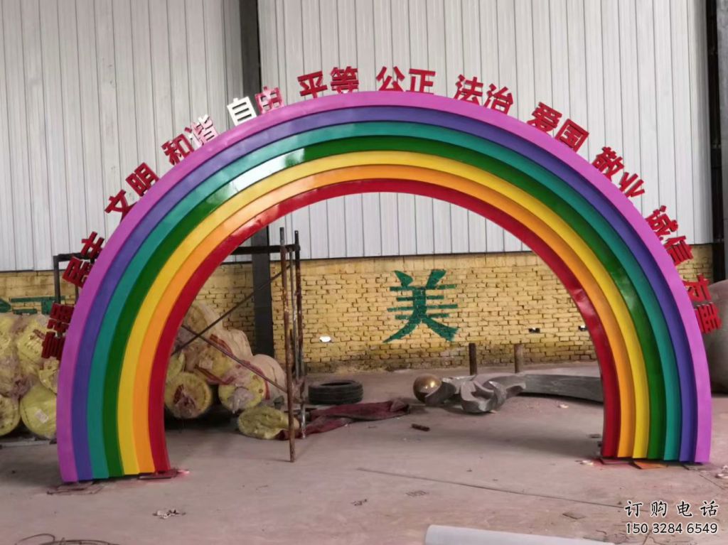 酒店拱门雕塑厂家 现代烤漆小品 大型不锈钢拱门雕塑生产