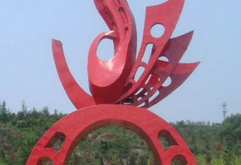 广场拱门雕塑厂家 烤漆小品 大型不锈钢拱门雕塑生产