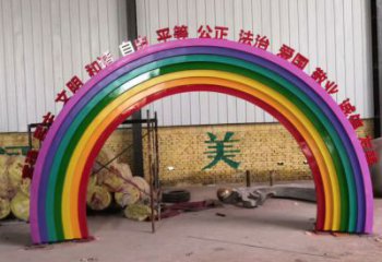 酒店拱门雕塑厂家 现代烤漆小品 大型不锈钢拱门雕塑生产