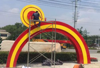 大型拱门雕塑厂家 锻造小品 现代不锈钢拱门雕塑制作