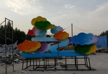 烤漆云朵雕塑厂家 广场小品 户外不锈钢云朵雕塑生产