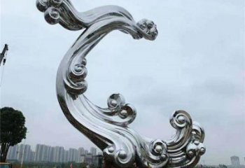 异形云朵雕塑厂家 现代小品 广场不锈钢云朵雕塑生产