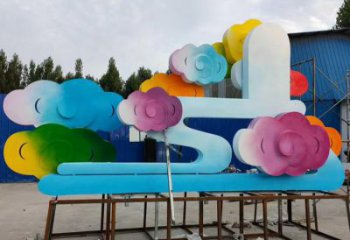 现代云彩雕塑厂家 大型别墅区摆件 烤漆不锈钢云彩雕塑生产