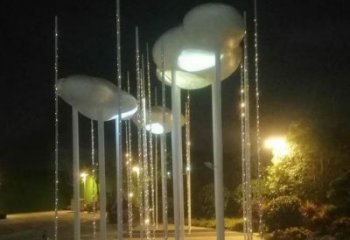 灯光云彩雕塑厂家 灯光小品 商业街不锈钢云彩雕塑制作