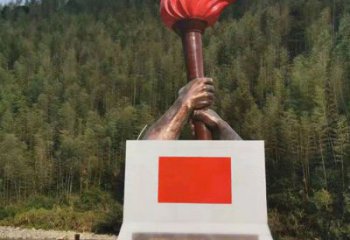 烤漆火把雕塑厂家 抽象小品 户外不锈钢火把雕塑生产