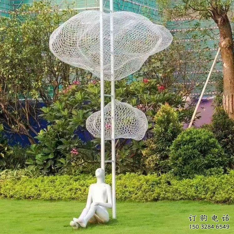 庭院云梯雕塑厂家 草地小品 几何不锈钢云梯雕塑制作 庭院云梯雕塑厂家 草地小品 几何不锈钢云梯雕塑制作
