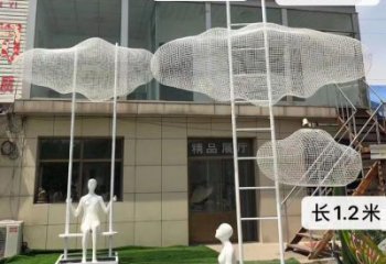 广场云梯雕塑厂家 镂空小品 户外不锈钢云梯雕塑生产