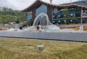 公园彩带雕塑厂家 户外摆件 拉丝不锈钢彩带雕塑生产