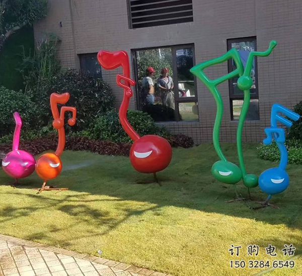 步行街音符雕塑厂家 游乐场小品 大型不锈钢音符雕塑价格