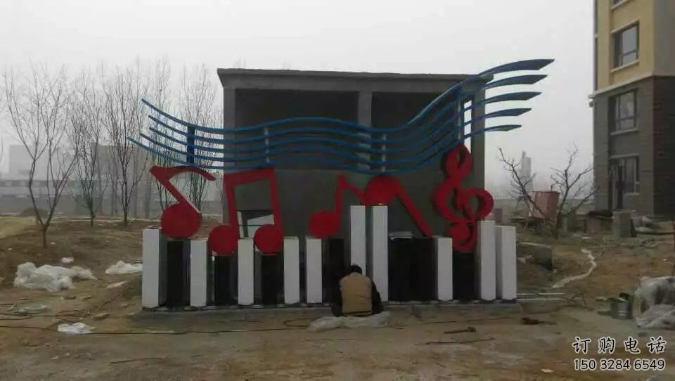 异形乐谱雕塑厂家 现代小品 户外不锈钢乐谱雕塑生产