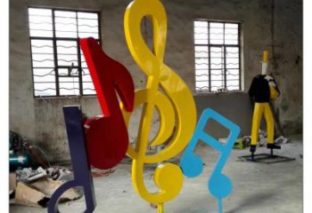 户外音符雕塑厂家 喷漆小品 大型不锈钢音符雕塑生产