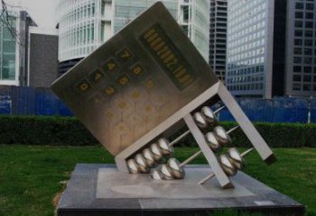 创意珠算雕塑厂家 户外小品 公园不锈钢珠算雕塑生产