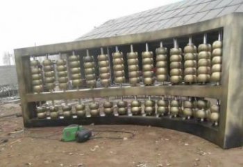 街道算盘雕塑厂家 现代摆件 仿古不锈钢算盘雕塑生产