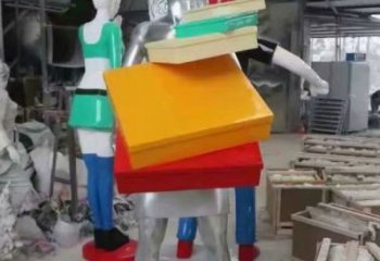 广场提包雕塑厂家 抽象小品 户外不锈钢提包雕塑生产