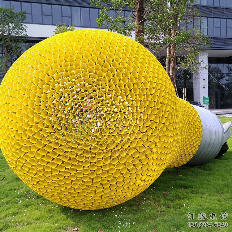 广场灯泡雕塑厂家 现代小品 大型不锈钢灯泡雕塑生产