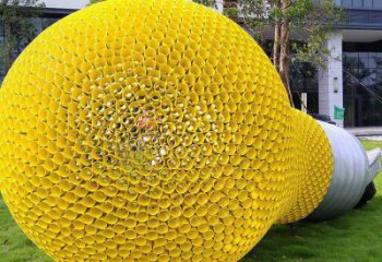 广场灯泡雕塑厂家 现代小品 大型不锈钢灯泡雕塑生产