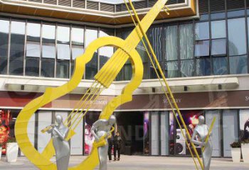 中式大提琴雕塑厂家 户外小品 大型不锈钢大提琴雕塑制作