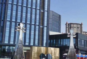 街道小提琴雕塑厂家 现代摆件 镜面不锈钢小提琴雕塑