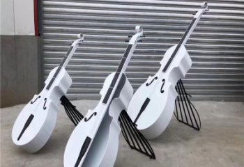 户外小提琴雕塑厂家 喷漆小品 现代不锈钢小提琴雕塑