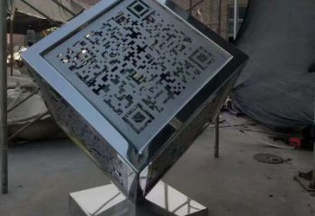 创意二维码雕塑厂家 镂空小品 公园不锈钢二维码雕塑厂家