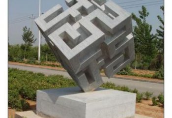 广场二维码雕塑厂家 抽象小品 现代不锈钢二维码雕塑制作