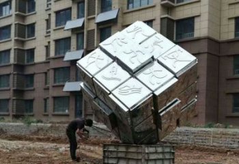 户外二维码雕塑厂家 镜面小品 创意不锈钢二维码雕塑厂家