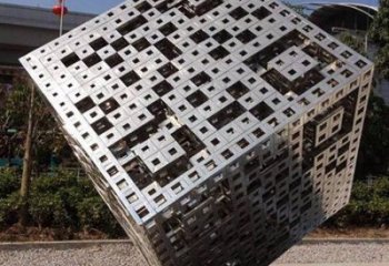 镂空二维码雕塑厂家 园林小品 现代不锈钢二维码雕塑厂家