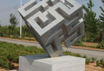 镜面正方形雕塑厂家 大型摆件 户外不锈钢正方形雕塑厂