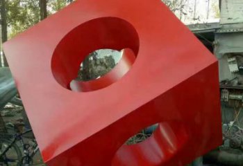 喷漆立方体雕塑厂家 中式小品 户外不锈钢立方体雕塑厂