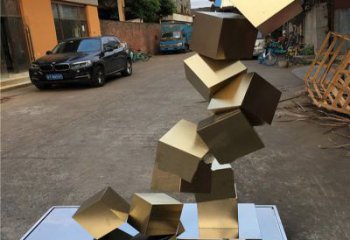 锻造几何体雕塑厂家 镀金小品 户外不锈钢几何体雕塑厂
