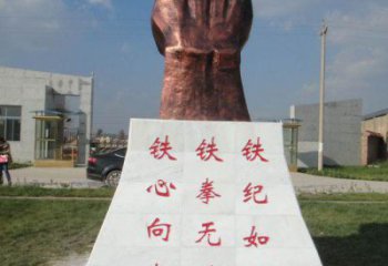 党建拳头雕塑厂家 异形小品 大型不锈钢拳头雕塑厂
