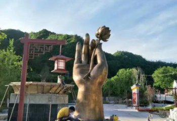 抽象拈花指雕塑厂家 公园小品 户外不锈钢拈花指雕塑厂