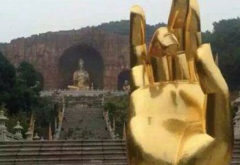 电镀佛手雕塑厂家 广场摆件 大型不锈钢佛手雕塑厂