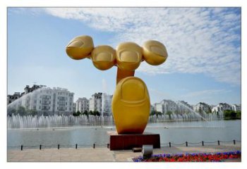 中式拇指雕塑厂家 户外小品 游乐场不锈钢拇指雕塑厂